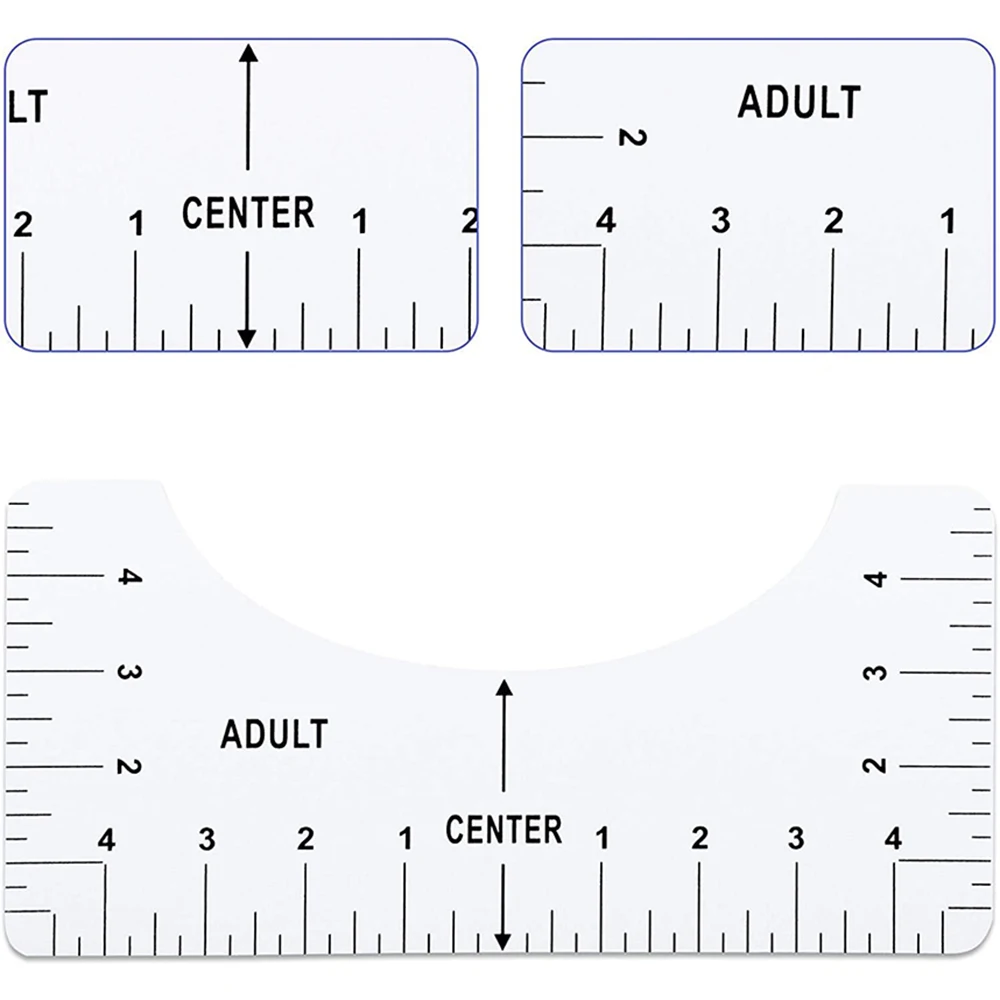 T-Shirt Alignment Ruler 4Pcs/Set T-Shirt Measurement Ruler Guide Tool for Making Fashion Sewing Center Design Ruler Adult Youth