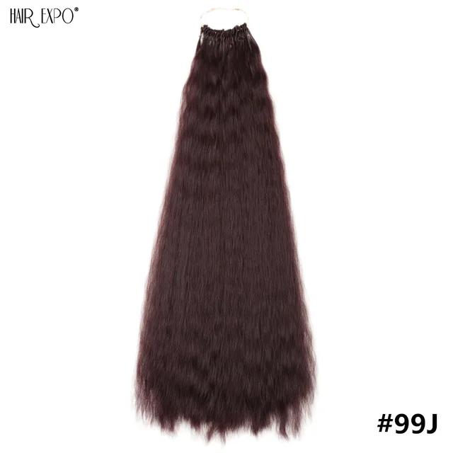 22”Synthetic Hair Extensions Soft Yaki Straight Crochet Hair Pre Looped Kinky Curly Ombre Braiding Hair Bundles Hair Expo City #99J