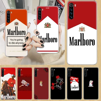 Cigarrillo marlboros funda de teléfono para XIAOMI Redmi Note 3 4 4X 5 6 7 8 9 Pro T S max transparente Etui lujo cubierta tendencia