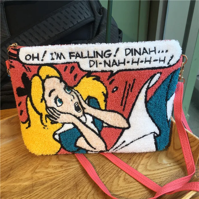 Messenger Bag Мультяшная Алиса в стране чудес, Чеширский кот, сумки через плечо, сумка на ремне, женский клатч, косметичка, сумочка, красивый чехол, Органайзер - Цвет: Messenger Bag