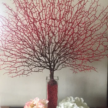 

Fake branch stem plant artificial coral branch plant plastic peacock tree home wedding simulation decoration