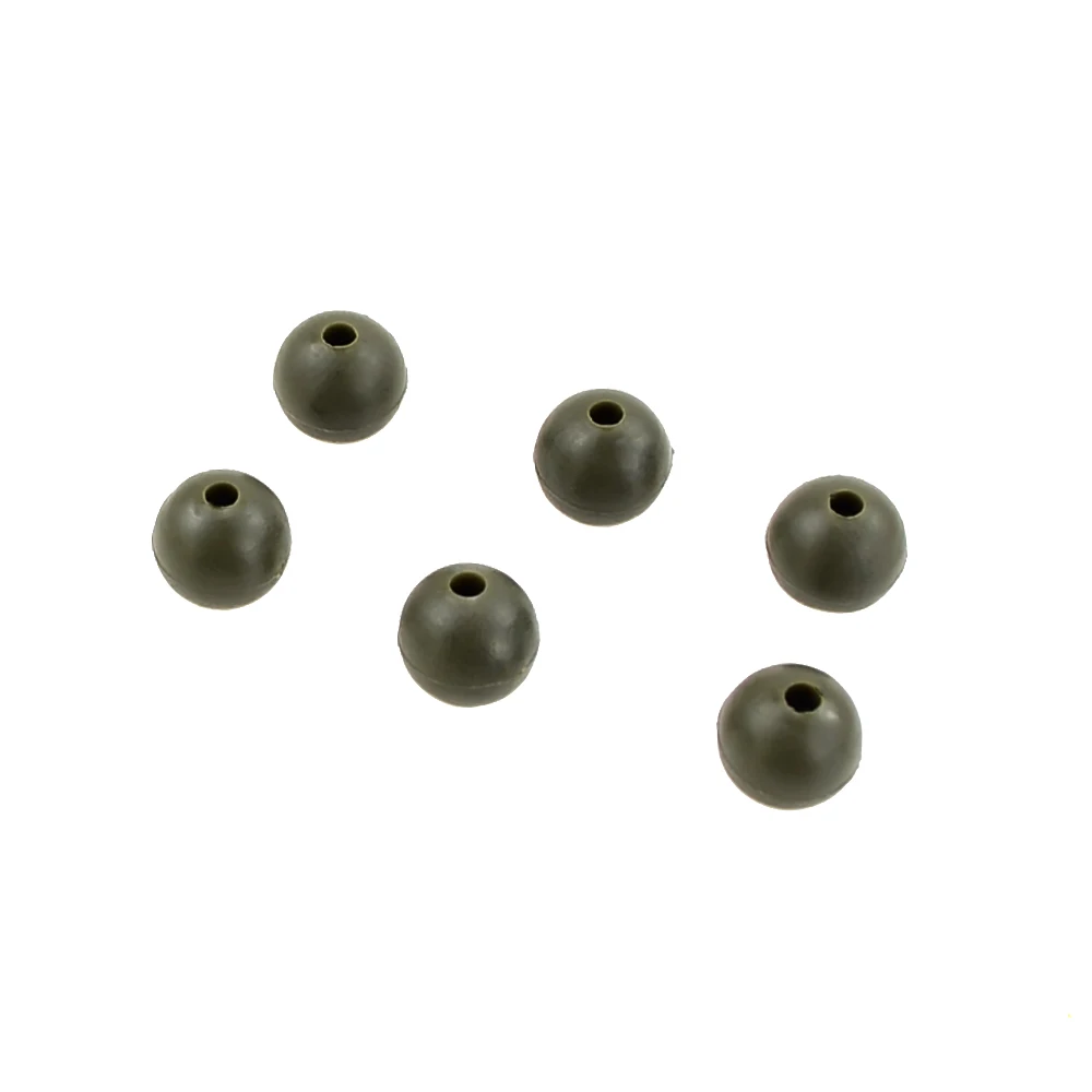 8mm rubber beads for carp fishing x 25 beads.green 