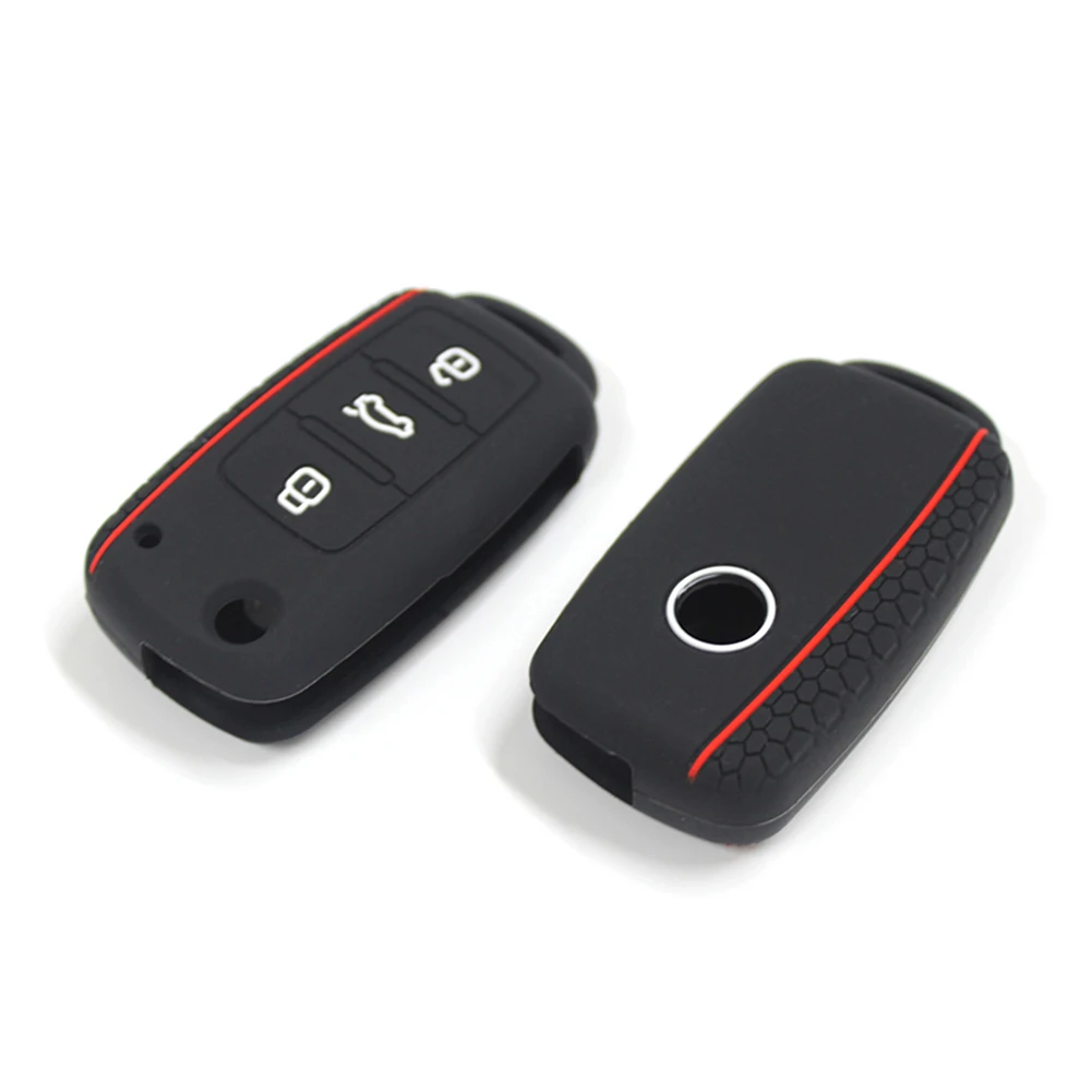 Car Key Shell Silicone Car Key Cover Case Fob Volkswagen Sagitar/Polo/Golf/Bora/Tiguan/TOUAREG/Phaeton/SEAT/Skoda