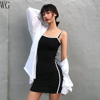 

2020 Women 's New Sexy Tight Bag Hip Dress Side Striped Bodycon Dresses