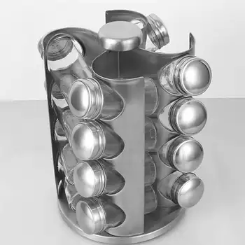 

16 bottles of rotating condiment jars with condiment jars square frame stainless steel condiment jar storage rack set