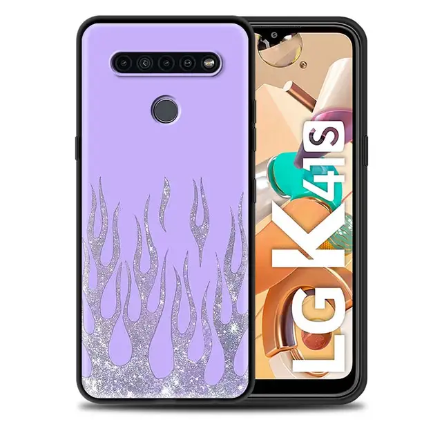 Fashion Flame Pattern Black Case for LG K41s K40s K50s K51s G6 G7 G8 ThinQ K31 K42 K52 K62 K71 Soft Silicone Phone Cover B01