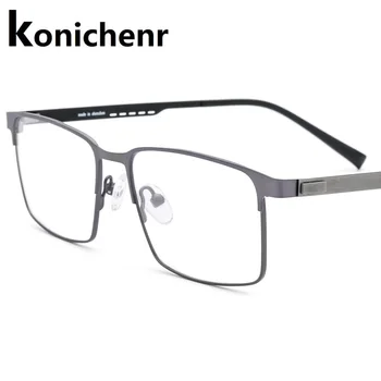

Konichenr Titanium Alloy Prescription Spectacles male 2019 New Full Rim Square Eyewear Frame Myopia Glasses Frame for Men