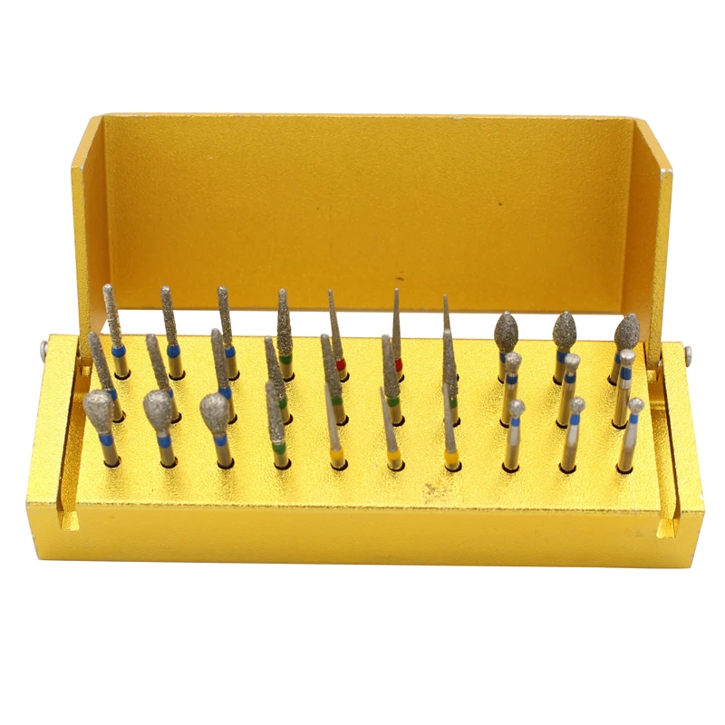 

30Pcs/set Dental Diamond Burs for High Speed Handpiece Turbine + Burs Placement Box Dentist Drill Dental Lab Tools Instrument