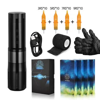 

New Portable Wireless Tattoo Machine Rotary Sets Pen Power Supply LED Digital Display Tattoo Equipment Set Kit Shader Shading