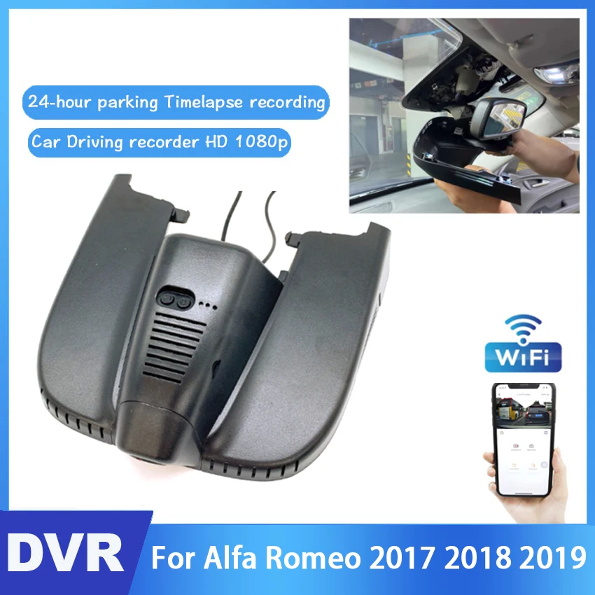 

Car DVR Hidden Driving Video Recorder Car Front Dash Camera-For Alfa Romeo 2017 to 2019 For iPhone Android APP Control Function