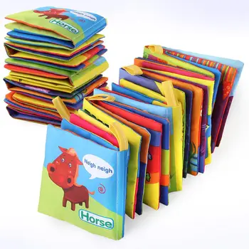 

6pcs Soft Cloth Book Set Infant Book Baby Books Educational Stroller Rattle Toys for Newborn Baby Cognitive Development Bath