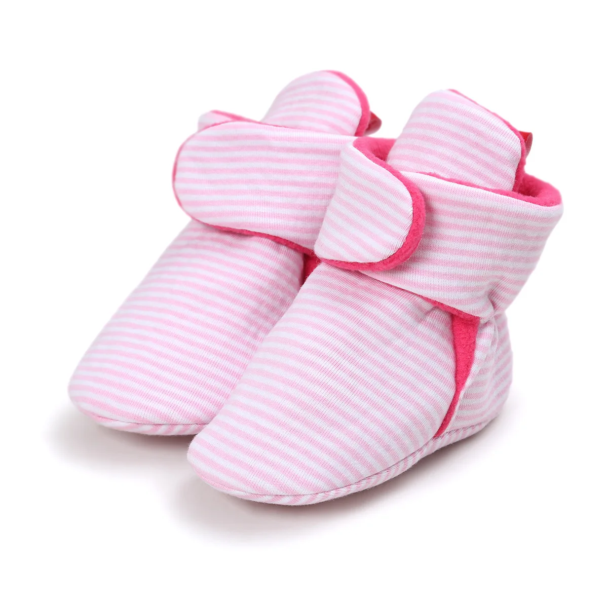 Носки для новорожденных; обувь для малышей; пинетки для мальчиков и девочек; цветная обувь для малышей; обувь для первых шагов; милая теплая хлопковая мягкая Нескользящая детская обувь для малышей - Цвет: Красный