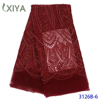 

Luxury Handmade Beads Lace Fabrics Embroidery African Lace Fabric Heavy Beaded Lace Fabric French Tulle Net Lace Fabric APW3126B