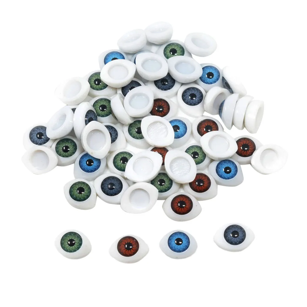 60x Plastic Glass Gothic Eyes Scrapbooking Embellishments For Dolls Making