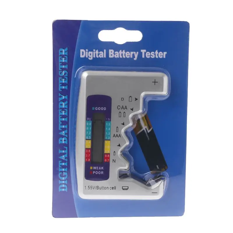 

Digital Battery Tester Battery Capacity Detector For C/D/N/AA/AAA/9V 6F22 Batteries /1.55V button cell L4MF