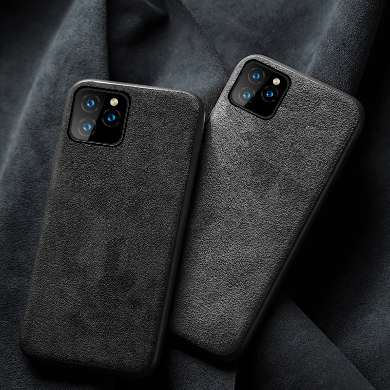 Luxury Genuine Leather case For Iphone 11 pro max Suede soft touch Shockproof cover iphone xr xs 7 8 plus | Мобильные телефоны и