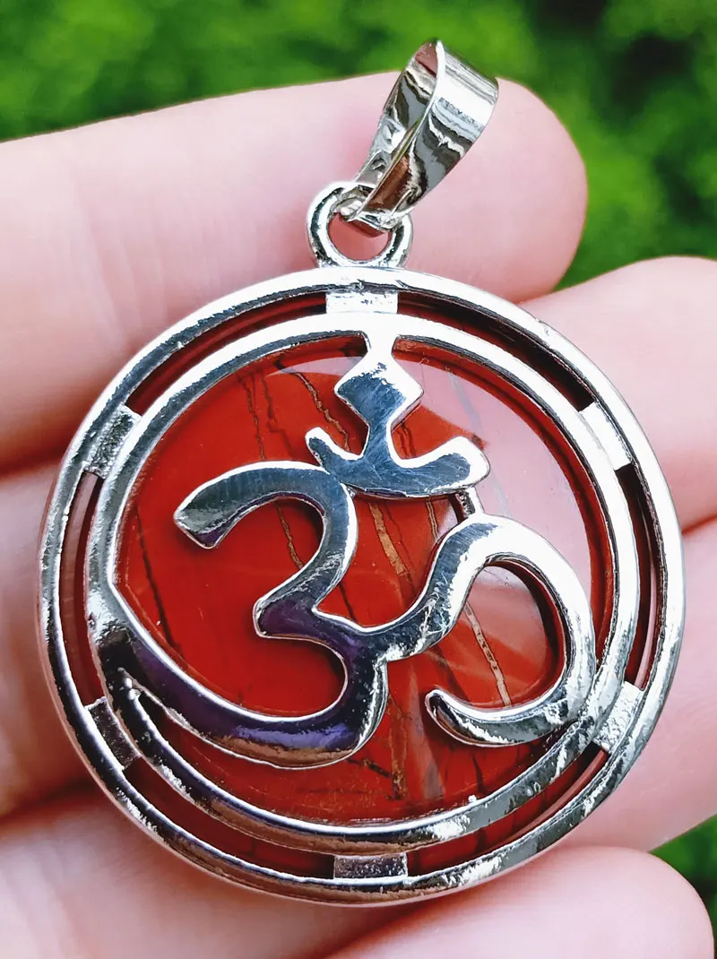 Flame Jasper stone Yoga OM 3D подвеска энергетический исцеляющий амулет рейки | Украшения и