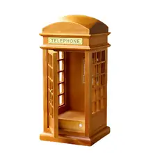 Yiwa деревянная креативная девочка подарок на день рождения подарок девочка украшение музыкальная шкатулка телефонная будка музыкальная шкатулка березовые линзы Заводной