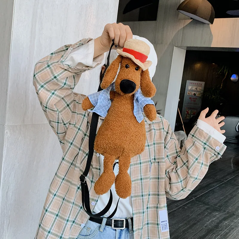 

Plush Dog Cartoon Cool Small Bookbag Women's Korean-style New Style Creative Crossbody Bag