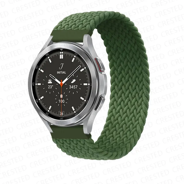 Braided Solo Loop band for Samsung Galaxy watch 4/classic/Active 2 Watchband 20mm 22mm Bracelet correa Amazfit GTS 2 mini strap Inverness Green