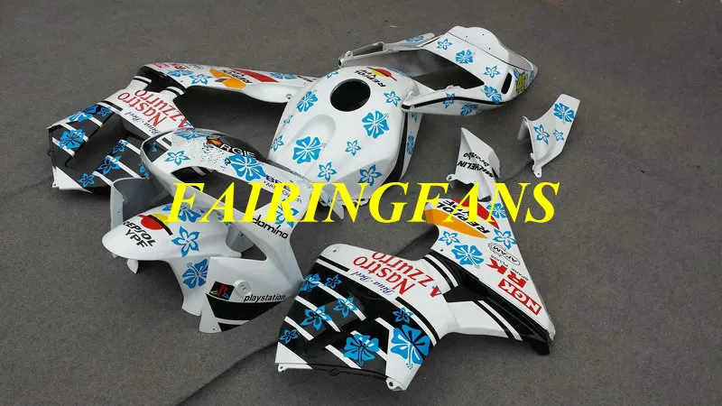 Инжекторный комплект для HONDA CBR600RR F5 03 04 CBR 600 RR CBR 600 RR CBR 600 2003 2004 белая, голубая обшивка кузова+ подарки HC34