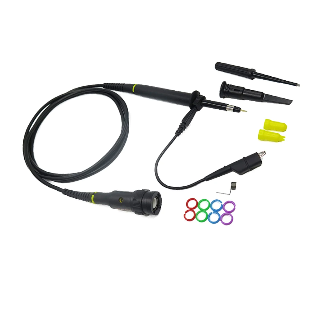 200MHz Oscilloscope Clip Probes with Accessory Kit BNC Alligator Clip Oscilloscope Test Probe Leads