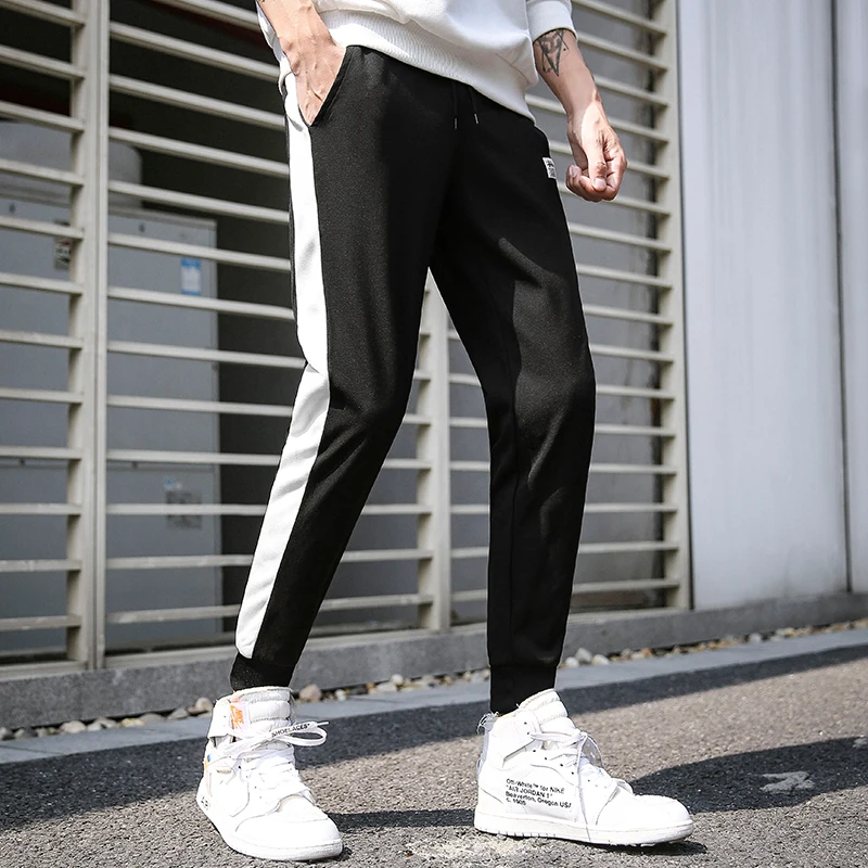SingleRoad повседневные брюки мужские хлопковые осенние зимние мужские спортивные штаны размера плюс черные брюки Мужская модная уличная одежда