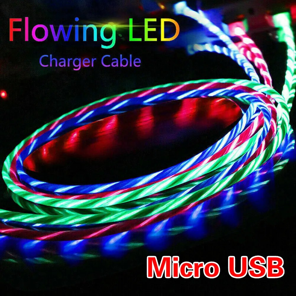 Кабель Micro USB со светодиодной подсветкой 3 А для мобильного телефона Android