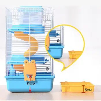

3-storey Pet Hamster Cage Luxury House Portable Mice Home Habitat Decoration