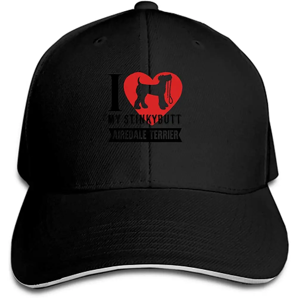 I Love My Airedale Terrier Dad Hat Peaked Trucker Hat Бейсболка для женщин и мужчин