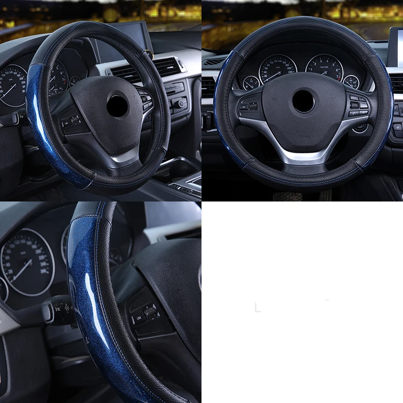 Подходит для Ford Mondeo Fox Forrester Carnival Телец крышка рулевого колеса автомобиля силикагель Bling - Название цвета: Dark Blue