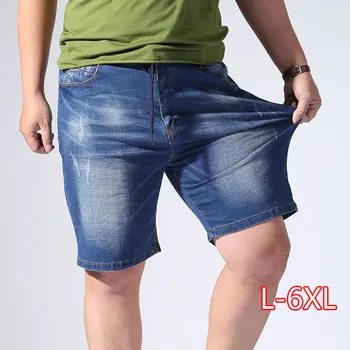 

New Men Short Jeans Denim Plus Size 6XL 7XL 8XL 9XL Men's Casual Denim Shorts Elastic Big Size 42 44 46 48 50 52
