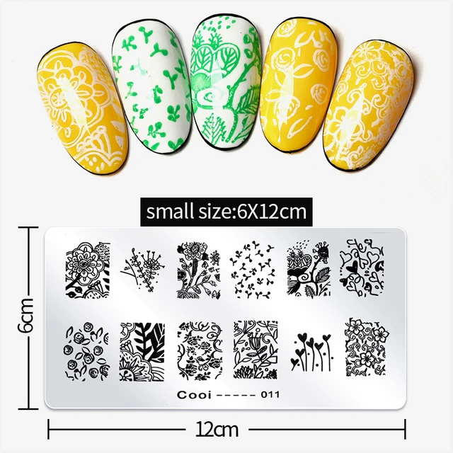Big Size 9.5*14.5cm Nail Stamping Plates Flower/geometric shaped nail art template for DIY nail art decoration plate tools cooi-011