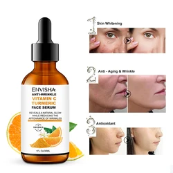 Vitamin C Turmeric Serum Facial Whitening Anti Aging Wrinkle Moisturizing Essence Face Korean Cosmetics Skin Care Shrink Pores