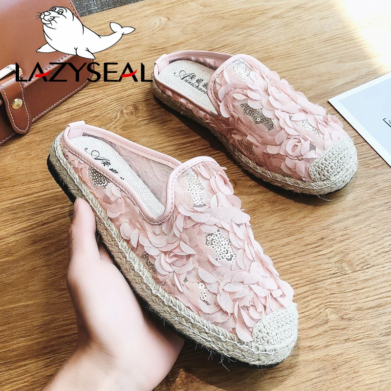 Сланцы LazySeal женские светильник легкие сабо из пеньки сетчатые цветочные