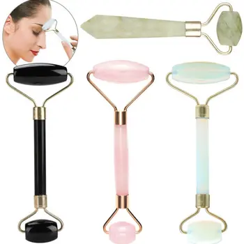 

1PCS SPA Facial Massage Roller Double Heads Jade Stone Face Lift Hands Body Skin Relaxation Slimming Care Massage Roller Stone