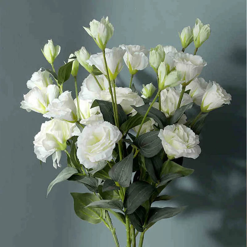 4 Heads Eustoma Lisianthus Artificial Flowers High-end Silk Flowers  Furnishings Wedding Bouquet Decoration Home Decoration