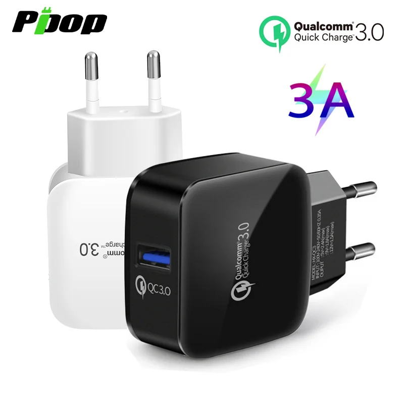Адаптер для быстрой зарядки 3 0 3A EU US Plug USB Сетевое зарядное устройство QC3.0 iPhone iPad