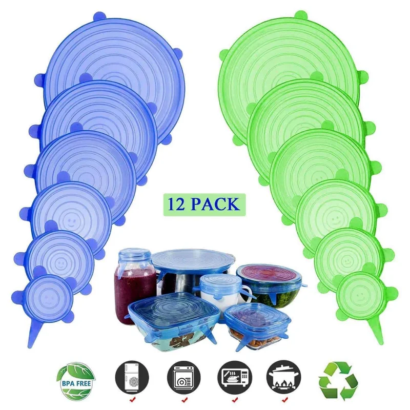 

6/ PCS Silicone Covers Adaptable Silicone Lids Silicone Caps for Food Universal Dish Stretch Lids for Cans Kitchen Accessories