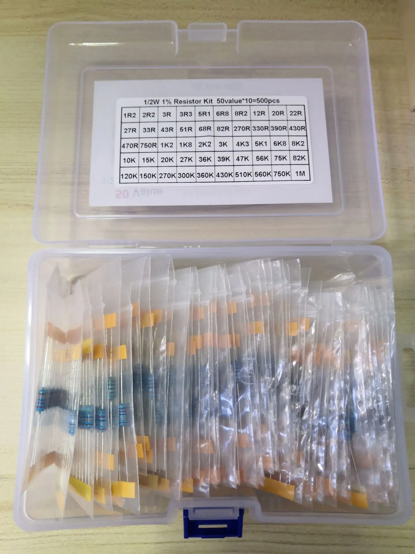 pces metal filme resistor kit 1.2r a