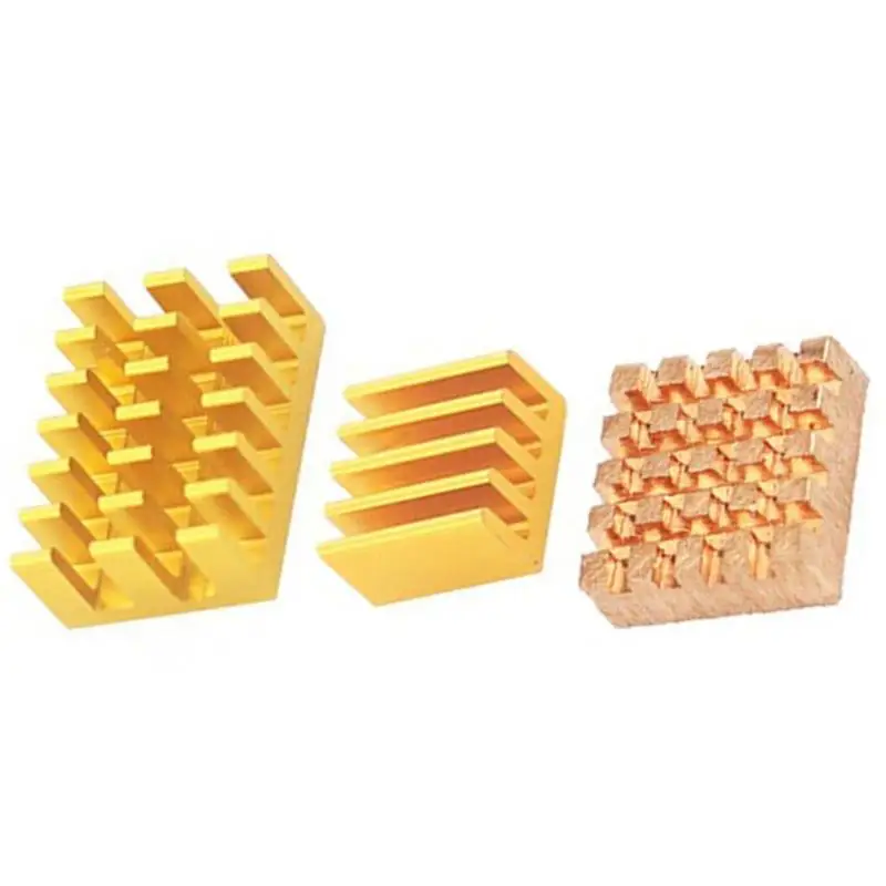 

3pcs Copper Aluminum Heatsinks Cooler Adhesive Sticker Cooling Fin Kit for Raspberry Pi 4B+/2B Computer Water Cooling Accessory