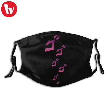 

Kanji Mouth Face Mask Jojo MENACING Jojo Bizarre Adventure Facial Mask Funny Fashion with 2 Filters for Adult