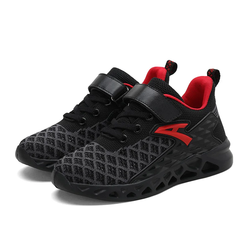 Весенне-осенняя Брендовая детская обувь Нескользящая детская спортивная обувь модные дышащие кроссовки для мальчиков повседневная спортивная обувь для девочек 952 - Цвет: Black