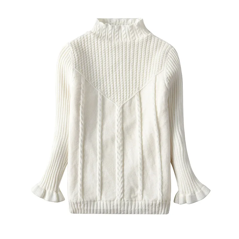 

Baby Sweater plus Velvet Base Clothing Solid Color European And American Style Simple Versatile Warm Autumn New Style