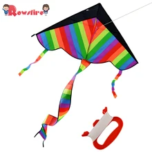 1/2 шт. летний Тип Новейший складной открытый небо Танцующая игрушка воздушный змей 600D полиэстер стекловолокно треугольник Летающий воздушный змей с длинным хвостом