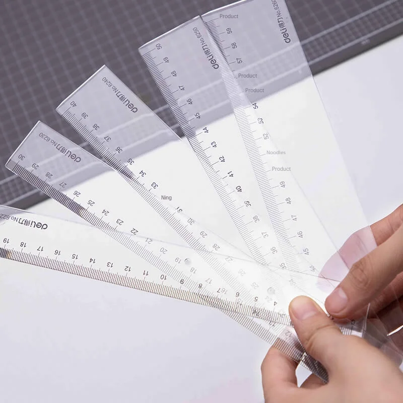 Plastic Ruler 20/30/40/50/60cm Multi-specification Ruler Student Office Drawing Straight Measurement Tools