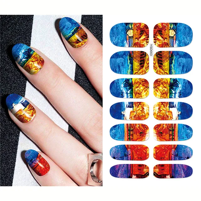Nail Stickers For Nails Sliders 3D Color Water Transfer Nail Sticker Creativity Decoration Art Necklace Pattern Dreamcatcher YSD003