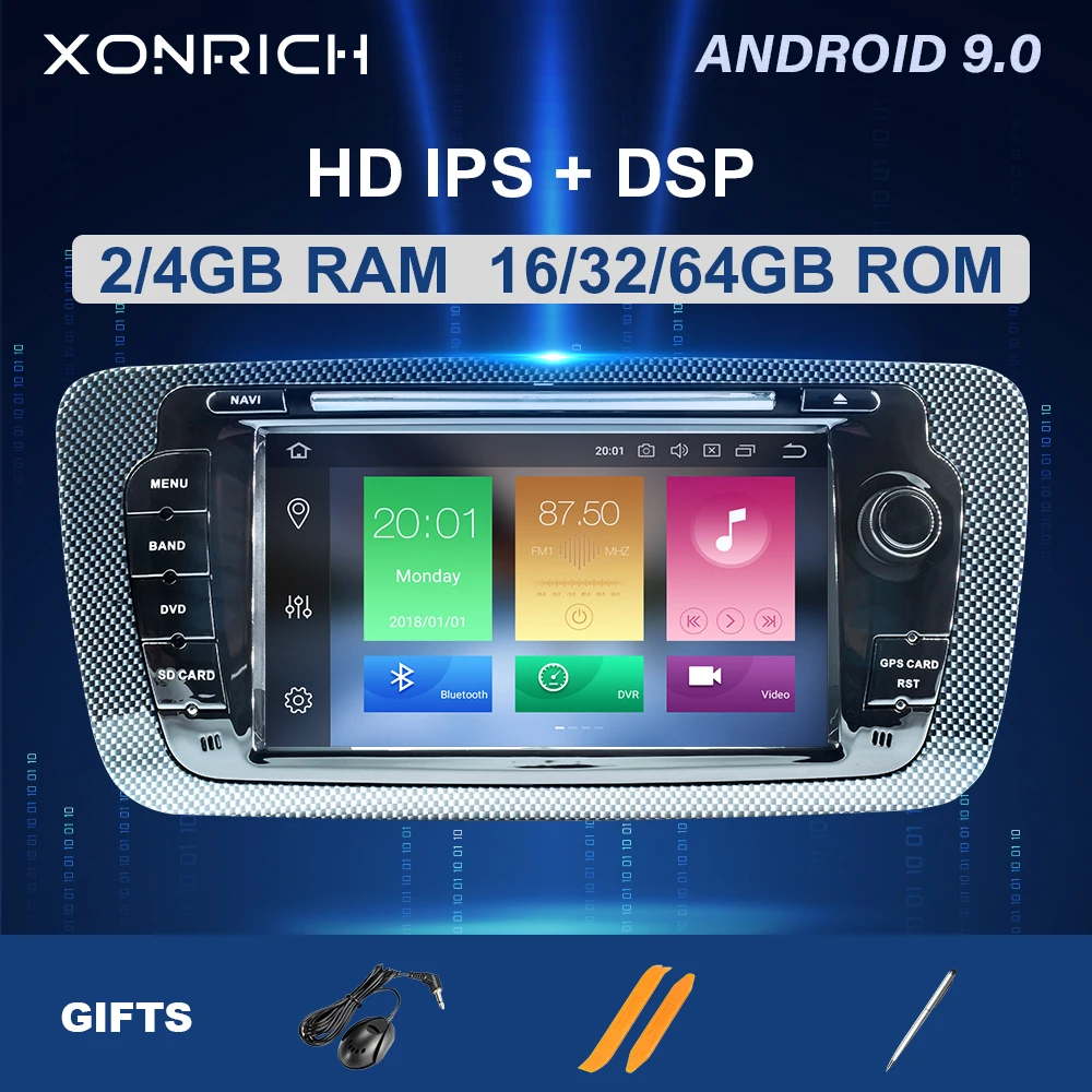IPS DSP 64GB 2 Din Android 9 samochodów Multimedia radiowe dla Seat Ibiza 6J MK4 SportCoupe Ecomotive Cupra 2009-2013 GPS nawigacji DVD IPS DSP 64GB 2 Din Android 9 samochodów Multimedia radiowe dla Seat Ibiza 6J MK4 SportCoupe Ecomotive Cupra 2009-2013 GPS nawigacji DVD
