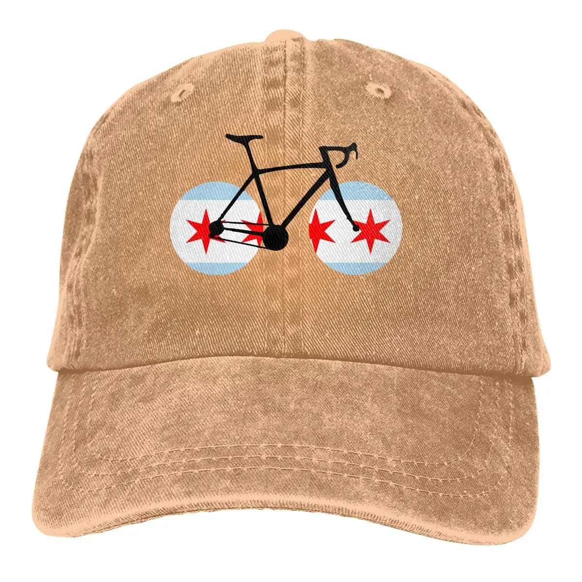 Мужская или женская Регулируемая ВИНТАЖНАЯ ДЖИНСОВАЯ бейсболка с флагом Чикаго, велосипедная бейсболка