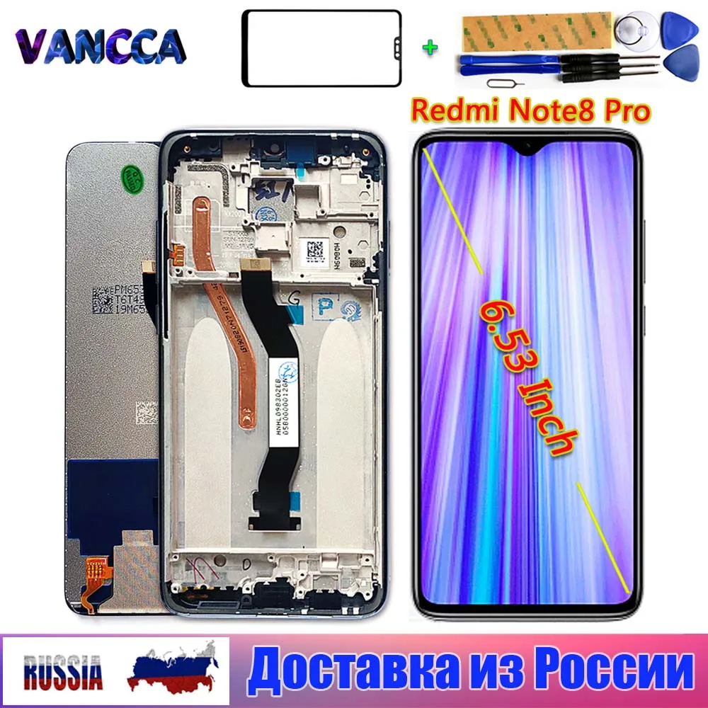 ЖК дисплей для Xiaomi Redmi Note 8 Pro 6 53 дюймов дигитайзер в сборе рамка сенсорный экран
